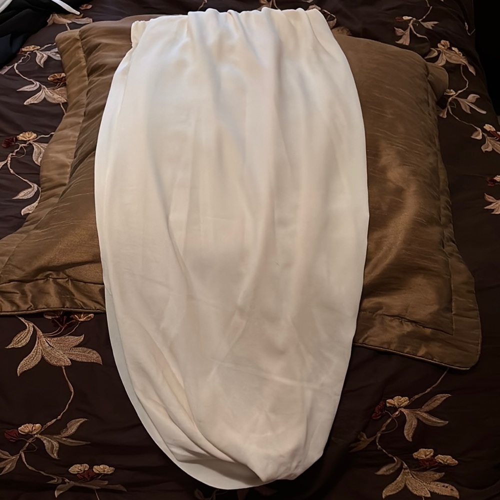 COS Cream Maxi Ruched Bubble Skirt